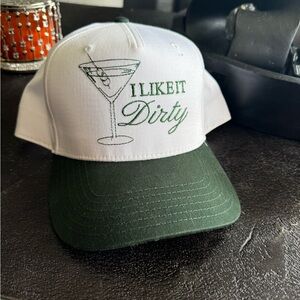 Trucker hat- White and Green 'I Like It Dirty'